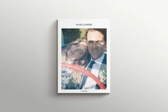 Modern Wedding Magazine Album — Editorial Aesthetic, Softcover Photo Book in Portrait, Landscape & Square