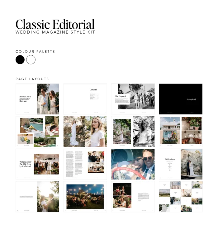 Classic Editorial Style Kit Wedding Magazine Albums