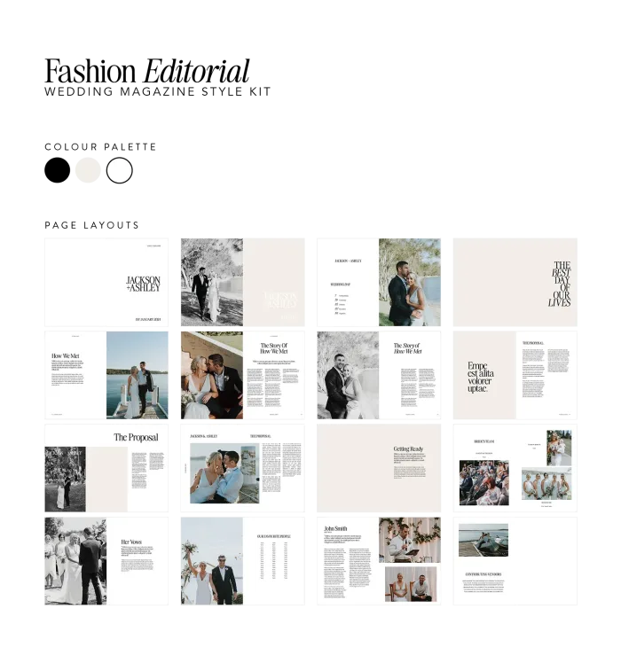 Fashion Editorial Style Kit Wedding Magazine Album